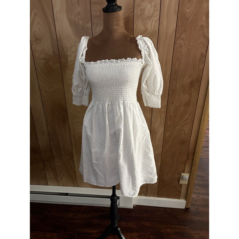 Kourt Women’s Swiss‎ Dot White Dress Calypso Size Medium
